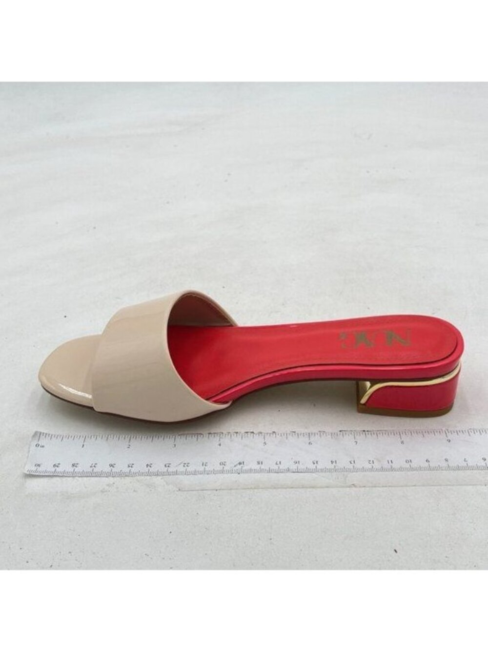 Beige Summer Mule Clogs Sandals Slip On Chunky Heel Slippers Open Toe Shoes